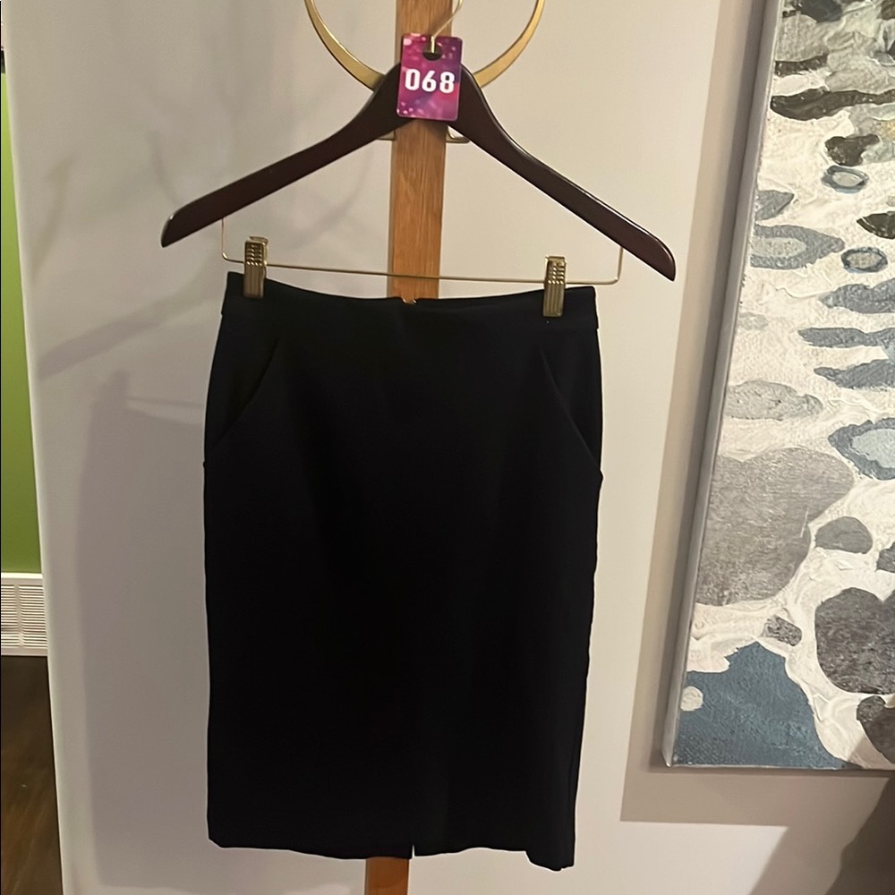 #68 A New Day Navy Blue Pencil Skirt Knee-Length Workwear. Waist 13 length 22